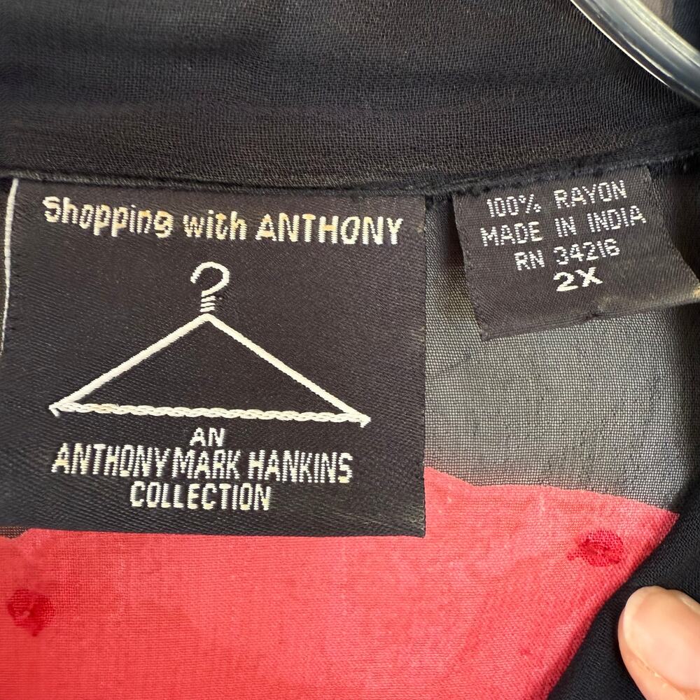 Anthony Mark Hankins Sheer blouse size 2X - Picture 3 of 12
